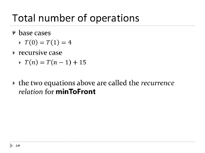 Total number of operations 20 