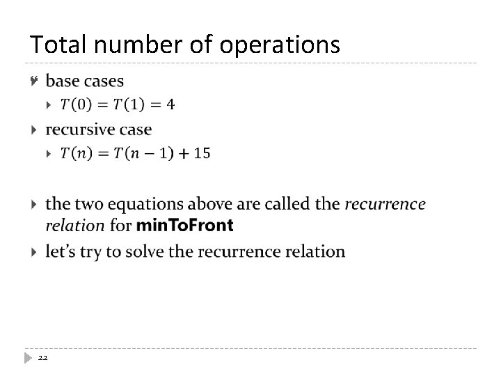 Total number of operations 22 