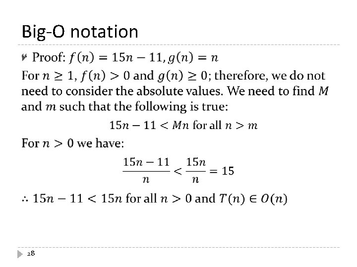 Big-O notation 28 