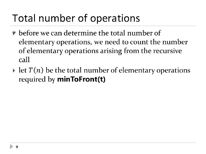Total number of operations 9 