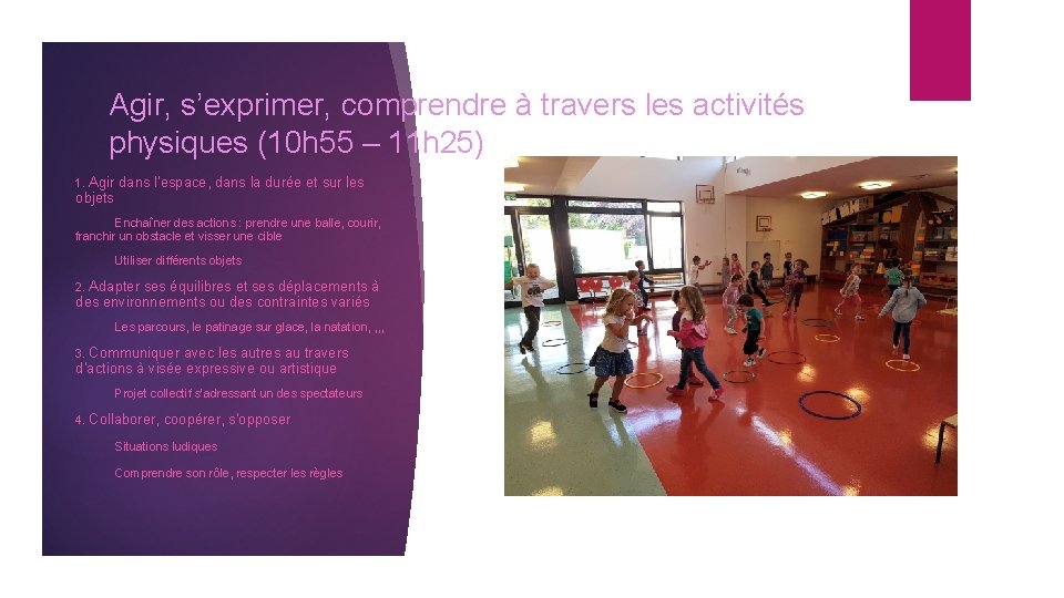 Agir, s’exprimer, comprendre à travers les activités physiques (10 h 55 – 11 h