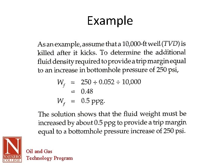 Example Oil and Gas Technology Program 