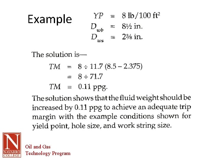 Example Oil and Gas Technology Program 