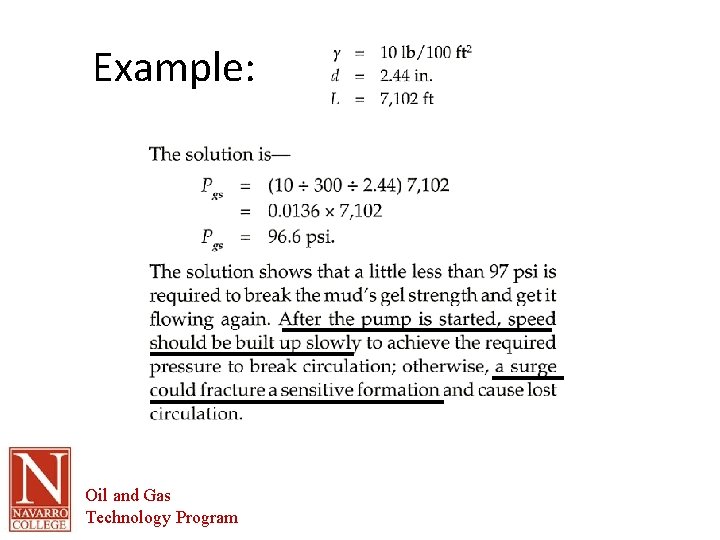 Example: Oil and Gas Technology Program Example: Oil and Gas Technology Program