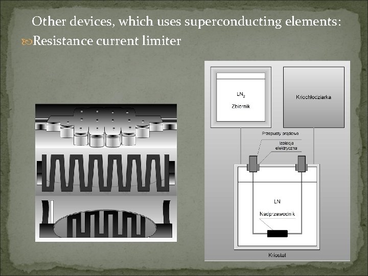 Other devices, which uses superconducting elements: Resistance current limiter 