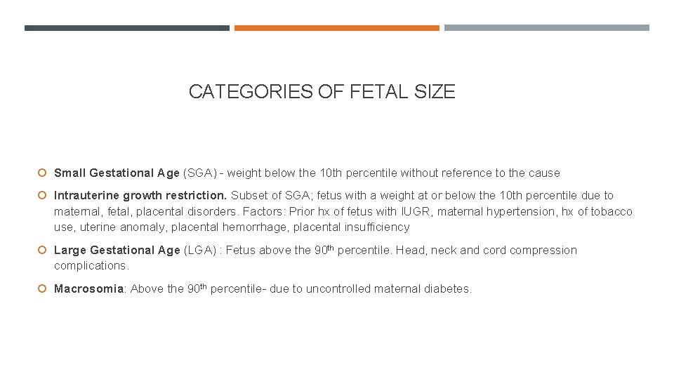 Sga Classification THIRD TRIMESTER BY CHARISSA VELASQUEZ OBJECTIVES MEASUREMENTS INTRAUTERINE