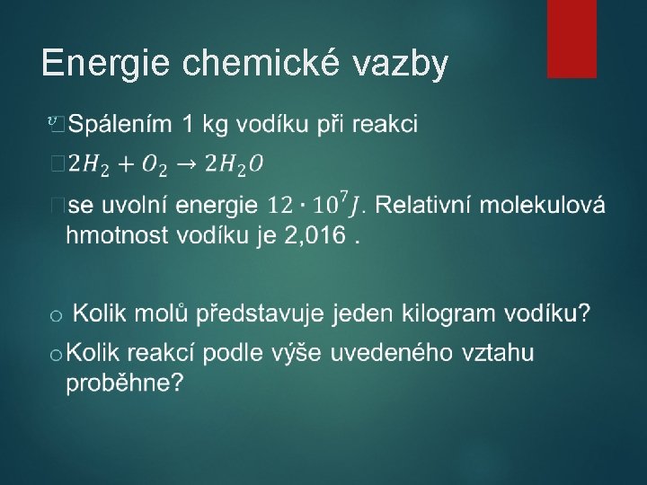 Energie chemické vazby 