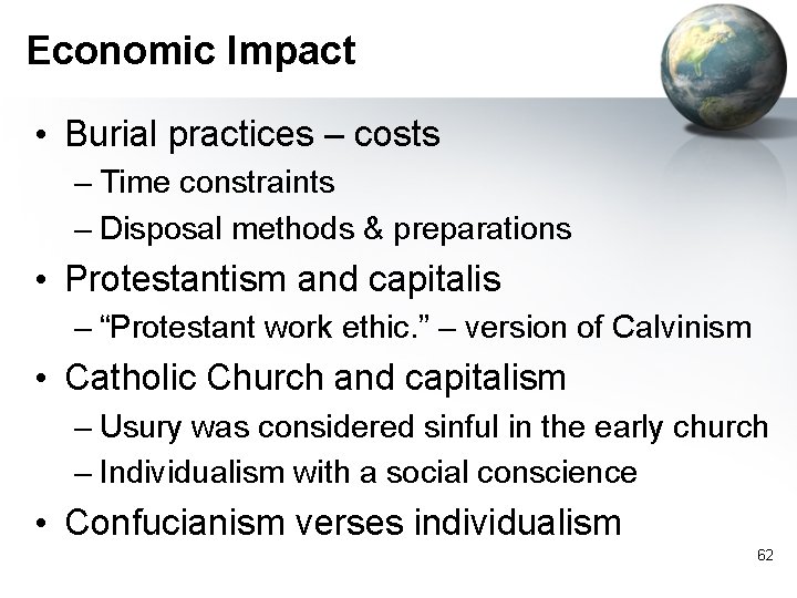 Economic Impact • Burial practices – costs – Time constraints – Disposal methods & Economic Impact • Burial practices – costs – Time constraints – Disposal methods &