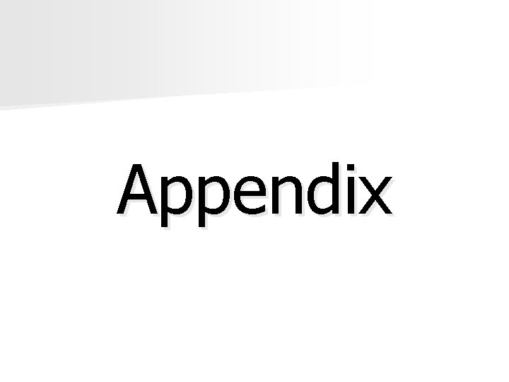 Appendix 