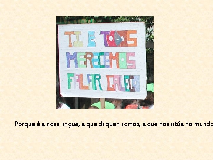 Porque é a nosa lingua, a que di quen somos, a que nos sitúa