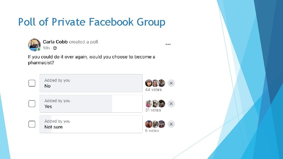 Poll of Private Facebook Group 