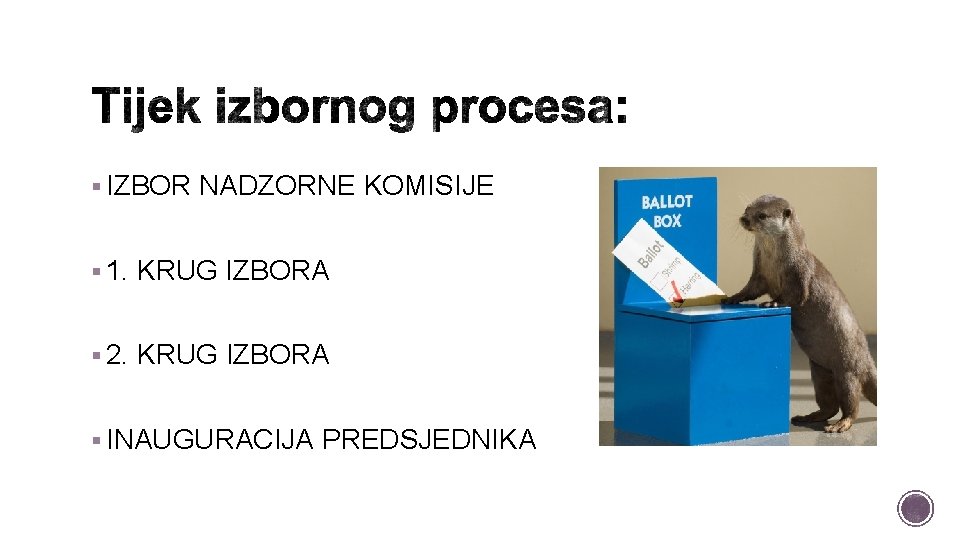 § IZBOR NADZORNE KOMISIJE § 1. KRUG IZBORA § 2. KRUG IZBORA § INAUGURACIJA