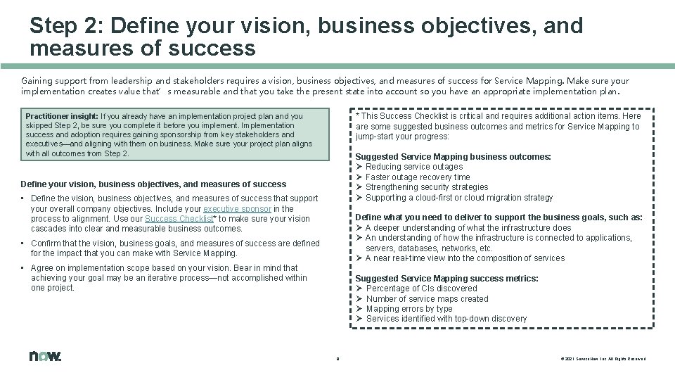 Step 2: Define your vision, business objectives, and measures of success Gaining support from