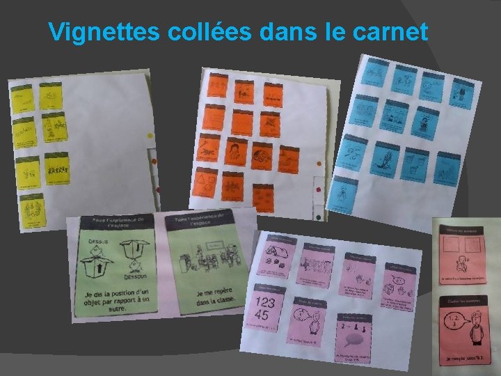 Vignettes collées dans le carnet 