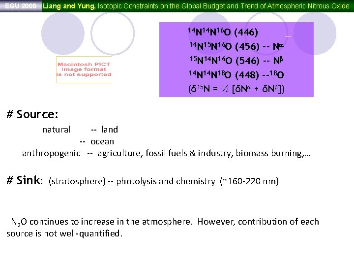 EGU 2009 Liang and Yung, Isotopic Constraints on the Global Budget and Trend of