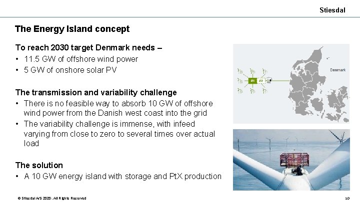 Stiesdal The Energy Island concept To reach 2030 target Denmark needs – • 11.