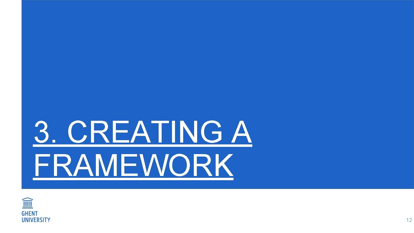 3. CREATING A FRAMEWORK 12 