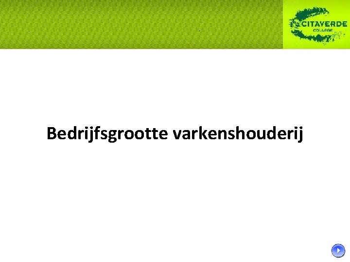 Bedrijfsgrootte varkenshouderij Bedrijfsgrootte varkenshouderij