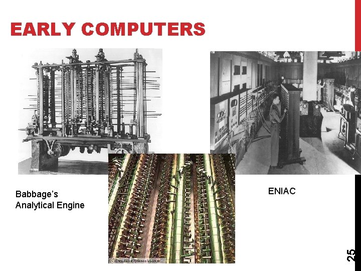 EARLY COMPUTERS ENIAC 25 Babbage’s Analytical Engine 