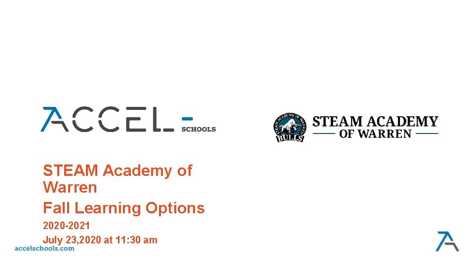 STEAM Academy of Warren Fall Learning Options 2020 -2021 July 23, 2020 at 11: