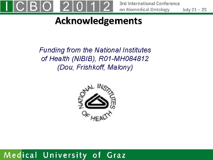 Acknowledgements Funding from the National Institutes of Health (NIBIB), R 01 -MH 084812 (Dou,