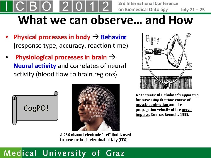 What we can observe… and How • Physical processes in body Behavior (response type,
