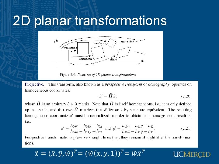 2 D planar transformations 