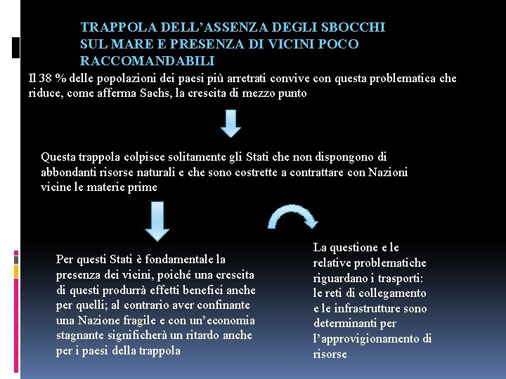 TRAPPOLA DELL’ASSENZA DEGLI SBOCCHI SUL MARE E PRESENZA DI VICINI POCO RACCOMANDABILI Il 38