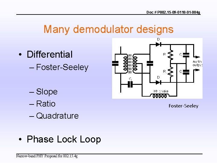Doc # P 802. 15 -09 -0118 -01 -004 g Many demodulator designs •