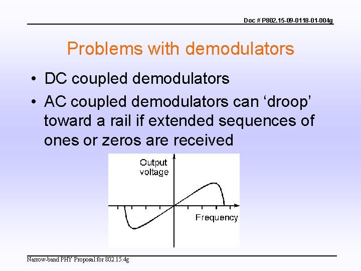 Doc # P 802. 15 -09 -0118 -01 -004 g Problems with demodulators •