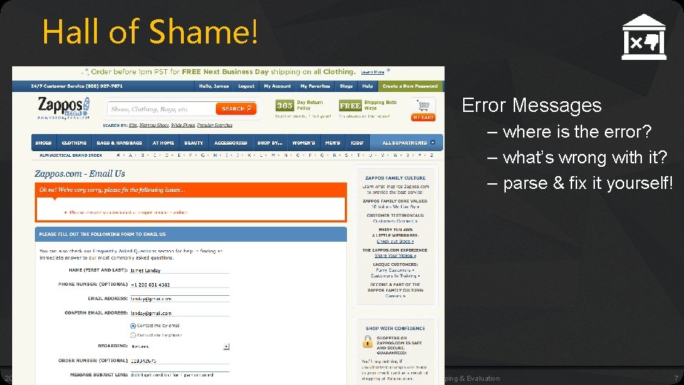 Hall of Shame! Error Messages – where is the error? – what’s wrong with