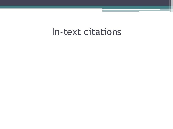 In-text citations 