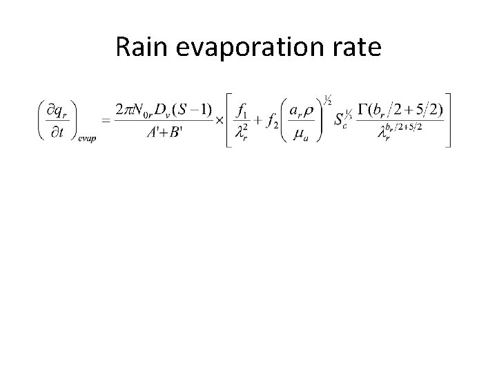 Rain evaporation rate 