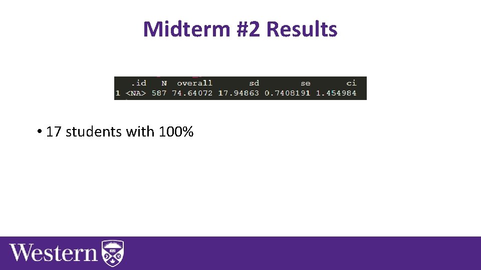 Midterm #2 Results • 17 students with 100% 