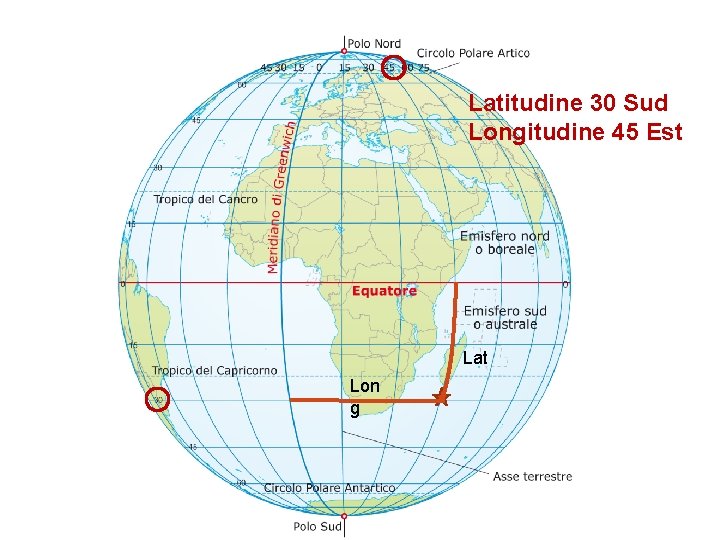 Latitudine 30 Sud Longitudine 45 Est Lat Lon g 