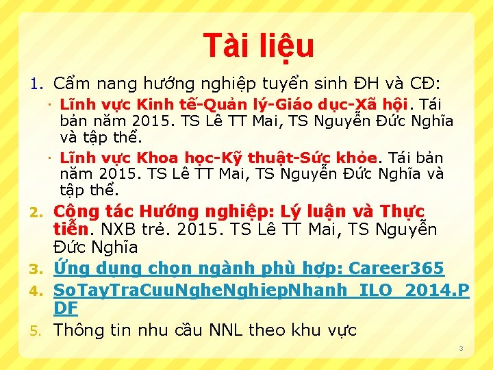 Tài liệu 1. Cẩm nang hướng nghiệp tuyển sinh ĐH và CĐ: Lĩnh vực