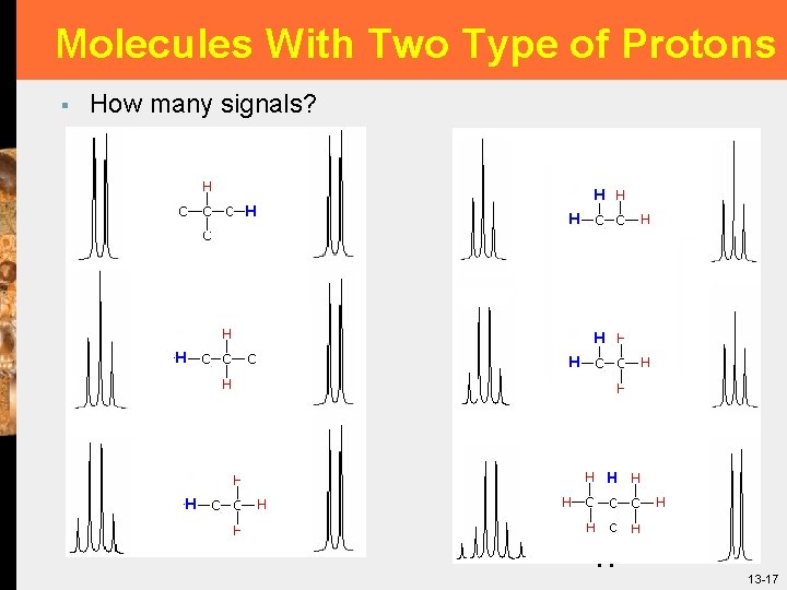 Molecules With Two Type of Protons § How many signals? 17 13 -17 