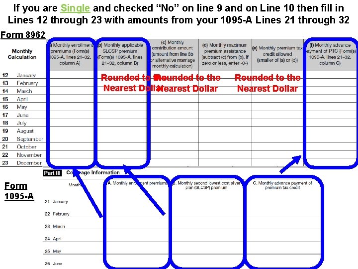 If you are Single and checked “No” on line 9 and on Line 10