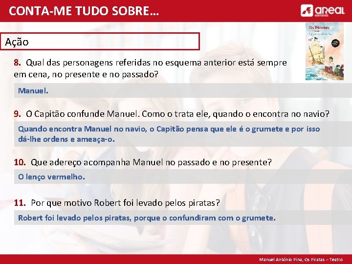 CONTA-ME TUDO SOBRE… Ação 8. Qual das personagens referidas no esquema anterior está sempre