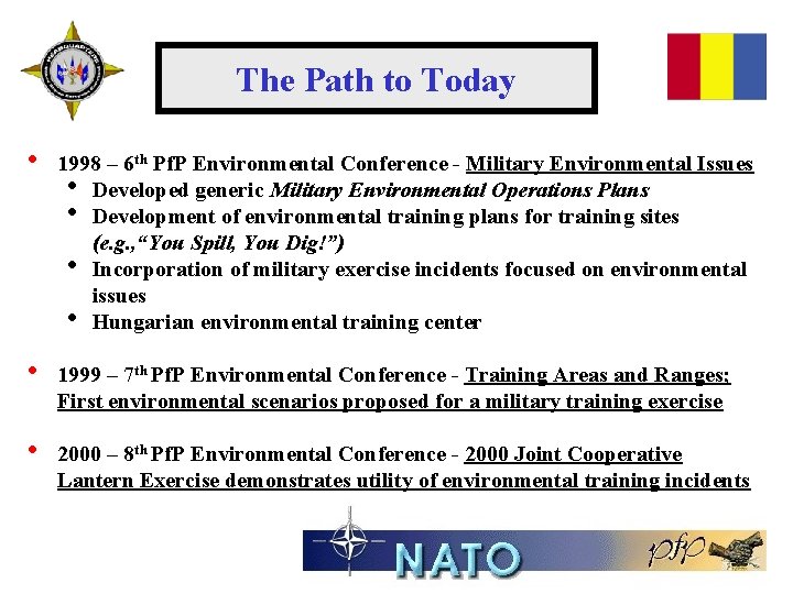 The Path to Today • 1998 – 6 th Pf. P Environmental Conference -