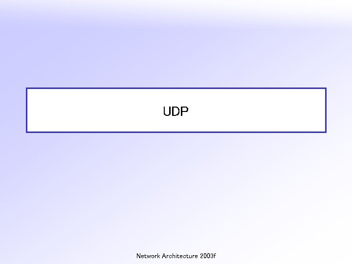 UDP Network Architecture 2003 f 