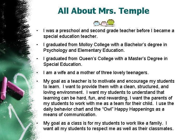 All About Mrs. Temple • I was a preschool and second grade teacher before