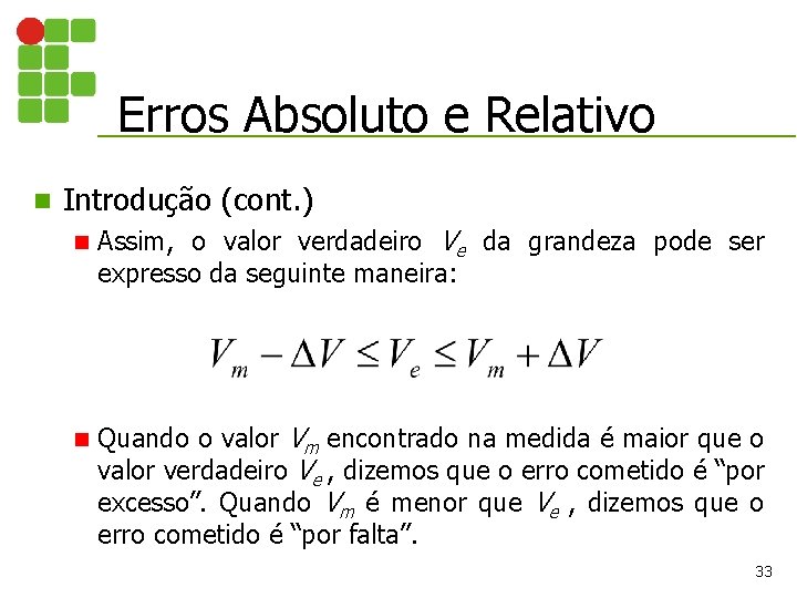 Sistema de Medidas e Teoria do Erro Prof