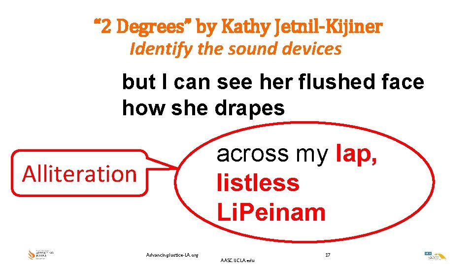 “ 2 Degrees” by Kathy Jetnil-Kijiner Identify the sound devices but I can see “ 2 Degrees” by Kathy Jetnil-Kijiner Identify the sound devices but I can see
