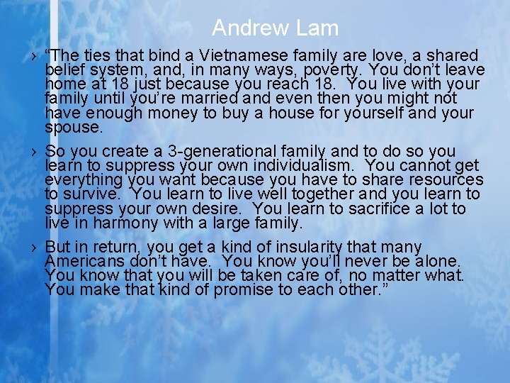 Andrew Lam › “The ties that bind a Vietnamese family are love, a shared