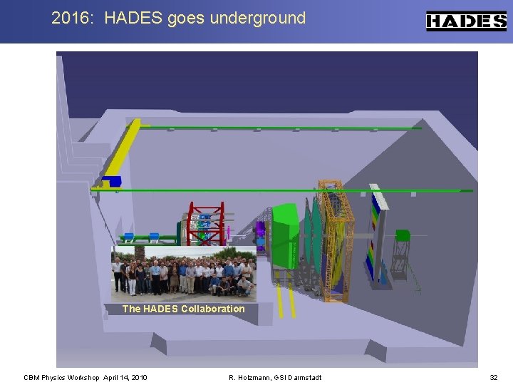 2016: HADES goes underground The HADES Collaboration CBM Physics Workshop April 14, 2010 R.