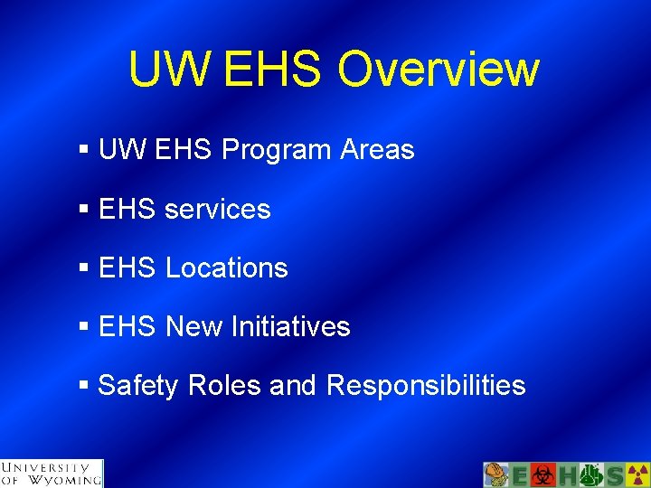 UW EHS Overview § UW EHS Program Areas § EHS services § EHS Locations