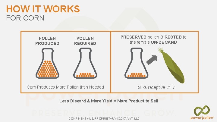 HOW IT WORKS FOR CORN POLLEN PRODUCED POLLEN REQUIRED Corn Produces More Pollen than