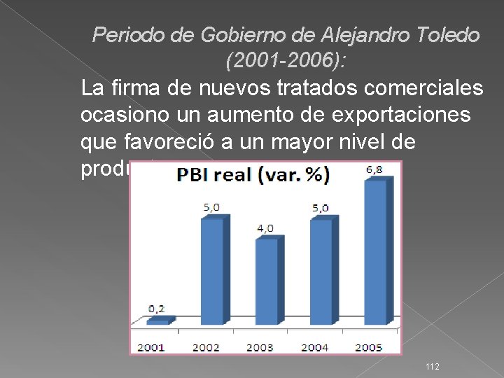 Periodo de Gobierno de Alejandro Toledo (2001 -2006): La firma de nuevos tratados comerciales