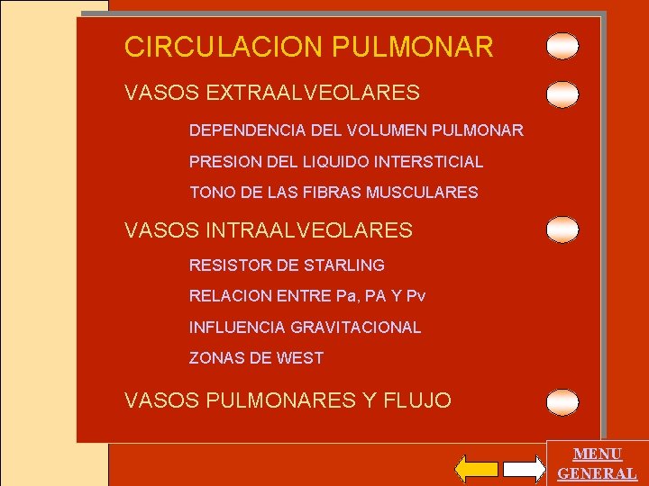 CIRCULACION PULMONAR VASOS EXTRAALVEOLARES DEPENDENCIA DEL VOLUMEN PULMONAR PRESION DEL LIQUIDO INTERSTICIAL TONO DE